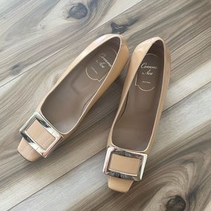 Nude Mid Heel Pumps Roger Vivier Style